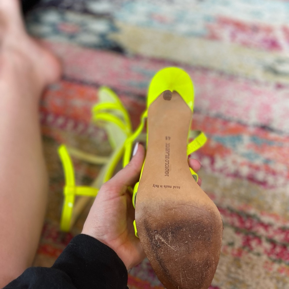 Neon Green Manolo Blahnik Heels - Picture 5 of 8